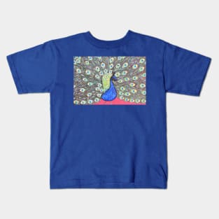 Peacock Acrylic Painting Kids T-Shirt